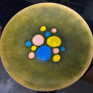 Annemarie Davidson Enamel & Copper dish in starburst design.